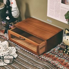 빈티지 원목 서랍장 엔틱 정리함 소품 보관함 수납장, 1개, A. 릴 서랍 빈티지