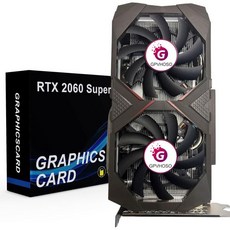 RTX 2060 8GB 슈퍼 그래픽 카드 256비트 GDDR6 비디오 레이 트레이싱 듀얼 팬 PCI 익스프레스 x 16 3.0 HDMI 디스플레이 포트 DVI 8K 지원 PC, 2060S