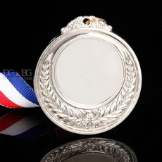 나만의 상 메달 디자인 귀 밀 컬러 리본 금은동 어린이 키즈 게임 스포츠 경품, 01 Blank Medal
