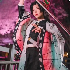 카나에 코스튬 코스프레 귀멸의칼날 코쵸우 시노부 귀칼 의상 옷 성인 차일드