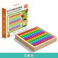 TOMOSUN 蒙氏百數板 木質數學玩具 數字認知 蒙氏早教 5-9歲, 1個