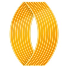 자동차 스타일링 스트립 반사 모토 크로스 자전거 오토바이 휠 스티커 및 데칼 17/18 인치 반사 림 테이프, Yellow, 1 set