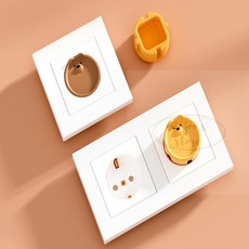 미주니상점 콘센트 먼지 덮개 감전방지, 상세표기, 1개, 노랑
