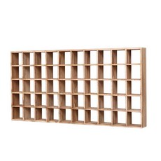 벽걸이 수납장 찻잔 벽선반 전시대 진열대 다도 원목, 2. 25개 선반(그리드 10x10cm)