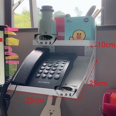 유선전화기 키폰 거치대 사무실파티션 유무선 전화기 유선 사무실 화이트 데스크 2단, 화이트25X25X10 심리스, 이층, 25x25cm