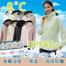 冰絲涼感抗UV防曬外套 速乾透氣連帽防曬衣 女款
