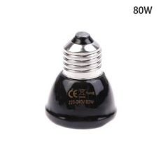 파충류램프램프 소켓 히팅 일광욕 1개 브루더 닭 거북이 도마뱀 파충류용 라이트 2080W 220240V 원 램프 블랙 세라믹 E27 애완동물 워머, 80W