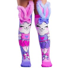 MADMIA Ballerina Bunny 니하이 양말 - 어린이 및 성인을 위한 다채로운 드레스업 양말 재미있고 크레이지 양말 데이 선물 멀티컬러.