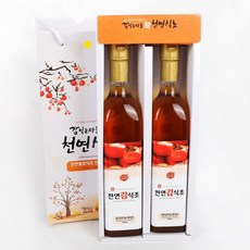 감익는마을 천연식초 선물세트 감식초와 발아현미식초 500ml x2, 선물세트 천연감식초 500ml 2병