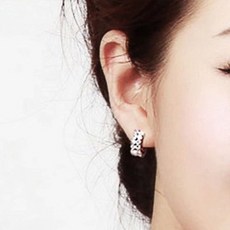 원터치 귀걸이 실버 테니스 귀걸이kty4+1vxO