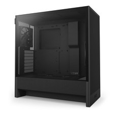 NZXT H5 FLOW 로우 컴팩트 ATX 미드타워 PC 게이밍 케이스 - 높은 공기 흐름 천공 전면 및 강화 유리 측면 패널 케이블 관리 120mm 팬 2개 포함 280mm, 2024년형 H5 플로우, 비 RGB 팬, 블랙, 1개