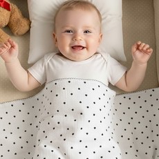 유아 이불 신생아 아기 순면 여름 신생아 이중 거즈 블랭킷, 도트