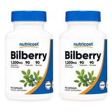 뉴트리코스트 빌베리 1200mg 90캡슐 2병, 2개, 90회분