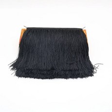 10 야드 15cm 길이 술 프린지 트림 레이스 리본 커튼 드레스 용 재봉 트리밍 액세서리 공예품, CHINA, 5 yards, Black