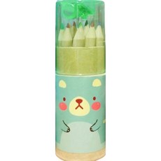 兒童迷你彩色鉛筆套裝，小巧可愛，色彩鮮豔，環保無毒，安全可靠，繪畫好幫手, D綠色, 1個