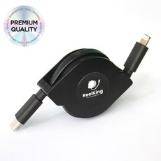 Reelking 아이폰 C to 8 라이트닝 PD27W 고속충전 릴케이블, 1개, 1m