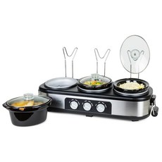 홈크래프트 노스탤지어 전기 로스터 오븐 튀르키예 닭고기 육류 채소용 18쿼트 용량 풀레인지 온도 조절 트 아웃 랙 탈착식 에나멜 냄비 블랙, 3 1.5-Quart Stainless et Cooke