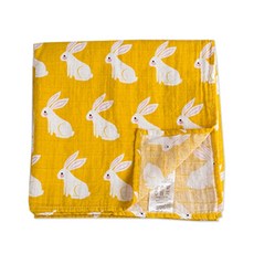 雪倫小舖 Muslintree雙層動物印花嬰兒紗布包巾蓋被浴巾