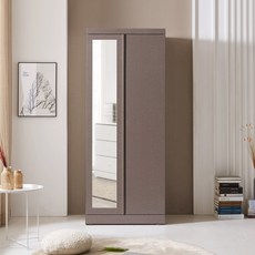 솜씨방가구 E0 로즈키높이 800 거울 옷장, 카키그레이