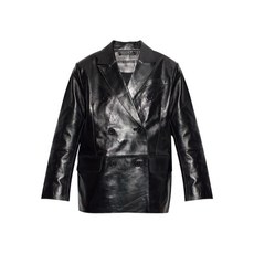 스탠드스튜디오 더블 브레스티드 레더 코트