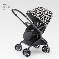 [양방향 와이드 수납공간] 가벼운 푸시 핸들과 앉아서 사용할 수 있는 유모차가 있는 ibelieve MAX6 신생아 유모차, MAX6 게게블루(신생아용)