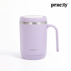 프랙티 보온보냉 손잡이 스테인리스 텀블러 사무실용 선물용 머그컵 3종, 퍼플, 1개, 500ml