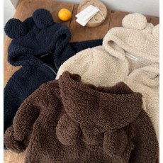 아동 키즈 털잠바 겨울 자켓 패딩 후리스 겨울점퍼 겨울잠바 키즈겨울자켓, 90cm, 커피브라운