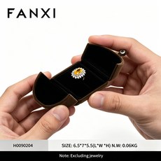 FANXI 벨벳 커플 반지 상자 더블 반지 케이스 귀걸이 목걸이 팔찌 긴 사슬 선물 포장 상자 결혼식 부모님 여자친구 다이아몬드 보석 1세 선물 고급 보관함 프로포즈 백일반지, 1개, H0090204링 케이스