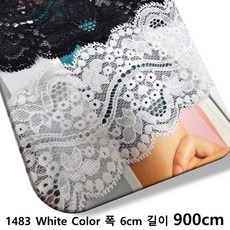DKLACE-1483 / 자가드 스판 레이스 (폭 6cm 길이 1yd / 3yd / 5yd / 10yd기준), 10개, 화이트