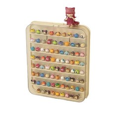 萌粒 亞克力 透明 公仔 模型 收納 展示盒, 1個, 奶油色1個裝【可壁掛，可靠墻，送不倒膠】