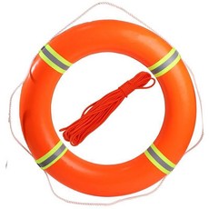 船用救生圈 救生浮力圈 海事專用 晶格救生圈, PVC皮質救生圈+5m繩子