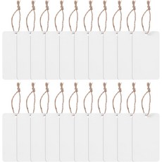 50PCS 바구니 태그 걸이 라벨 부착 표지판 천연 트위니 스트링 클립 바구니용 3.5 2 인치 보관함 걸이용 탈착식 플라스틱 쓰레기통 미니