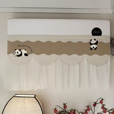 空調擋簾 臥室壁掛式防直吹遮簾 適用於 坐月子 嬰兒, 咔咔趣熊貓一號,寬90*高40cm-送魔術貼