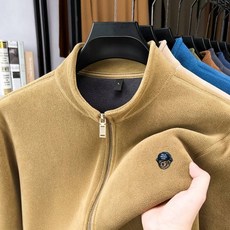 겨울 남성 스탠드 칼라 재킷 고급 품질 지퍼 정교한 프린트 두꺼운 코트 다용도 출, M, 1개 팩, 카키색