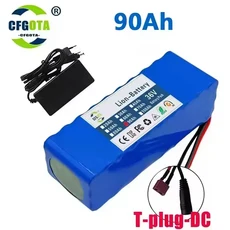 10S3P 18650 100Ah 배터리 팩 100000mAh 내장 15A BMS 250W-500W 배터리42V 2a 충전기 36V, [07] 90Ah T-plug-DC