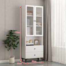 거실 틈새 코너 진열장 양주 그릇 장식장, A. 흑백 A 175x60x30 양문형 직접 조립