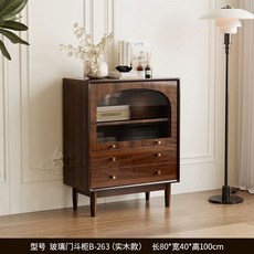라탄 서랍장 거실 정리함 레트로 캐비넷 바구니 보관함 원목 등나무 가구 수납장, 원목형 0.8m 유리도어 수납장 단문 2서랍형