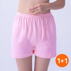 1+1 여성 순면 사각 트렁크 팬티 통기성 속옷 밴딩 반바지 홈웨어
