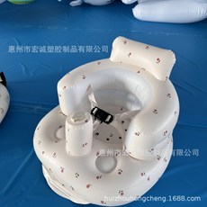 現貨PVC嬰兒餐椅充氣沙發寶寶加厚多功能戶外野餐學座椅帶安全帶, 鬱金香安全帶學座椅