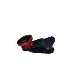 手機通用魚眼鏡頭三合一升級裝拍照手機鏡頭抖音自拍神器, 收納袋子+中國紅色+手機夾子一個