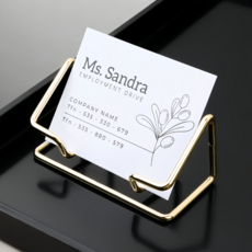 APOIO 골든 금속 명함 홀더 사무실 인테리어 데스크 수납 용품, 1개, 1단