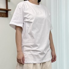 디어마더 오버핏 빅사이즈여성 무지 레이어드 반팔 티셔츠 흰티 기본면티 임산부