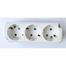 국산 노출3구콘센트 접지 나사타입 픽스, 1개