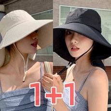 투니스 1+1 여성 단색 물놀이 챙모자