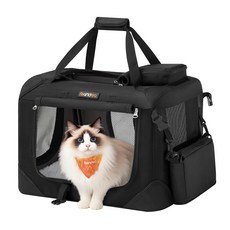 FEANDREA 다기능 통풍 반려동물 이동가방 산책가방 외출가방 이동장, 1개, 블랙