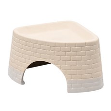 大號爬蟲躲避屋 仿真磚牆造型 安全無毒 適用於蜥蜴、蛇類等小型爬蟲, 白色磚牆, 1個