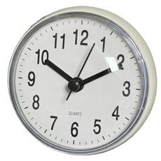 쉼표 욕실방수시계 무소음 흡착식, 화이트, 1개