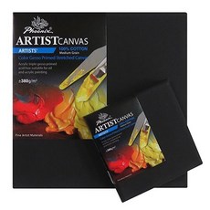 [피닉스] 면천 검정 캔버스 정사각 20x20cm