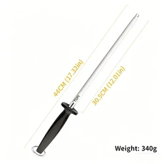 TUPI 샤프너 로드 탄소강 칼날 내구성이 뛰어나고 사용하기 쉬운 미끄럼 방지 손잡이가 있는 칼날 연마봉, 02 L black handle