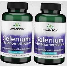 스웬슨 셀레늄 L셀레노메티오닌 건강 증진 체계와 목 지원 300 100마이크로그램 각각 2팩 스완슨